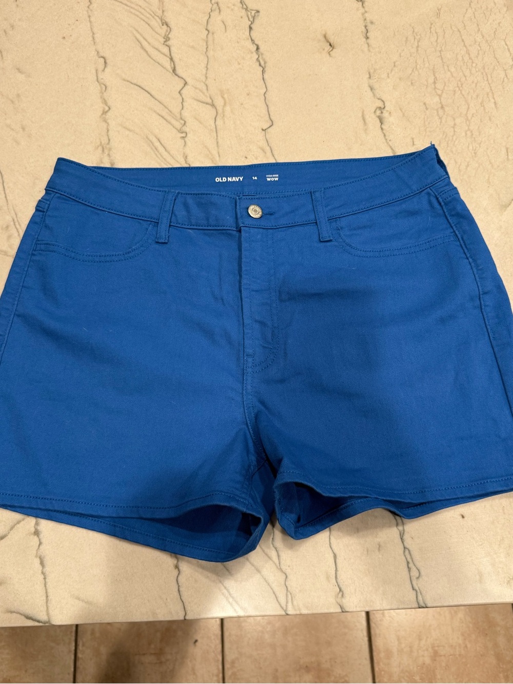 Old Navy High-Rise WOW Shorts Size 14 Sapphire Sky Blue NWOT - Picture 2 of 12